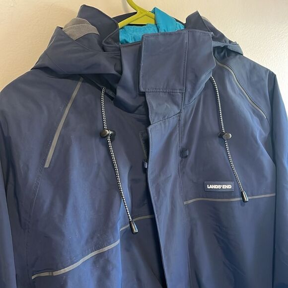 MEN’S SIZE LARGE LANDS’ END CONVERTIBLE WATER/WINDPROOF SQUALL COAT W/DOWN VEST - Picture 4 of 15